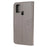 Imprint Tree Owl Leather Stylish Wallet  Stand Case for Samsung Galaxy A21s - Grey - 3