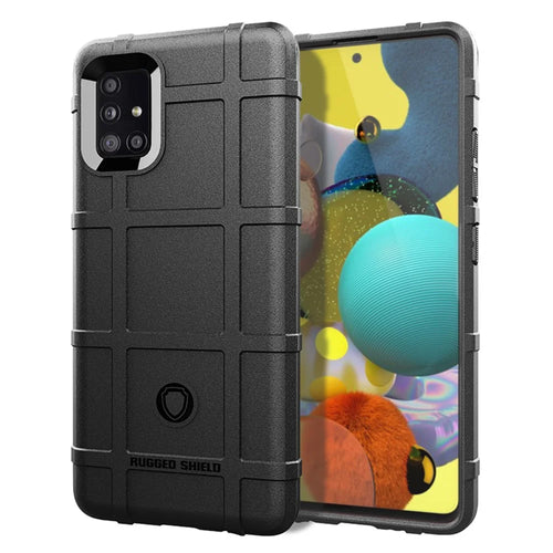 Anti-shock Square Grid Texture Thicken TPU Shell for Samsung Galaxy A51 5G SM-A516 - Black - 1
