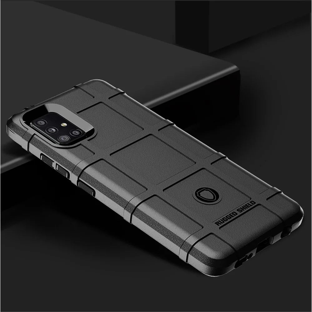 Anti-shock Square Grid Texture Thicken TPU Shell for Samsung Galaxy A51 5G SM-A516 - Black - 2