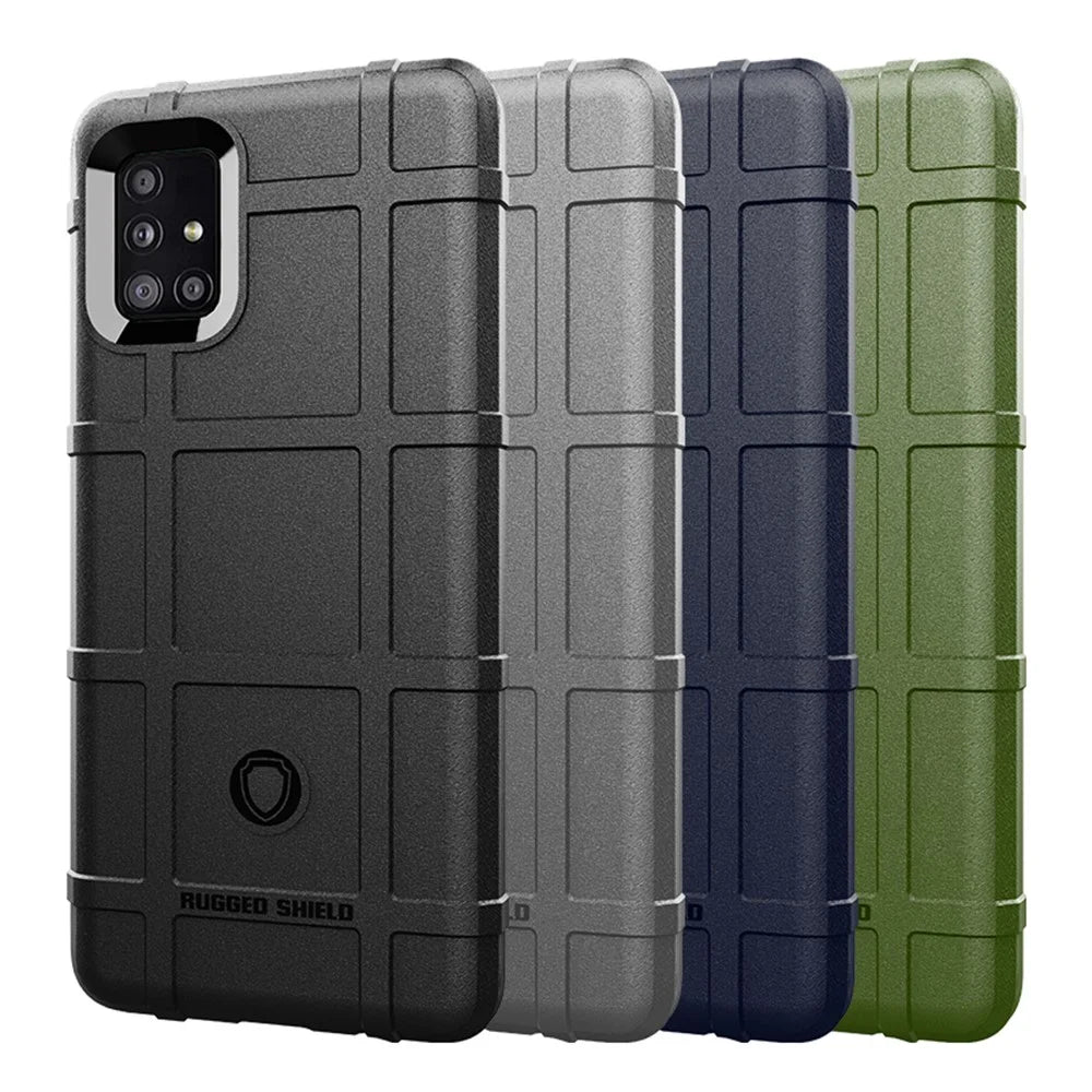 Anti-shock Square Grid Texture Thicken TPU Shell for Samsung Galaxy A51 5G SM-A516 - Black - 3