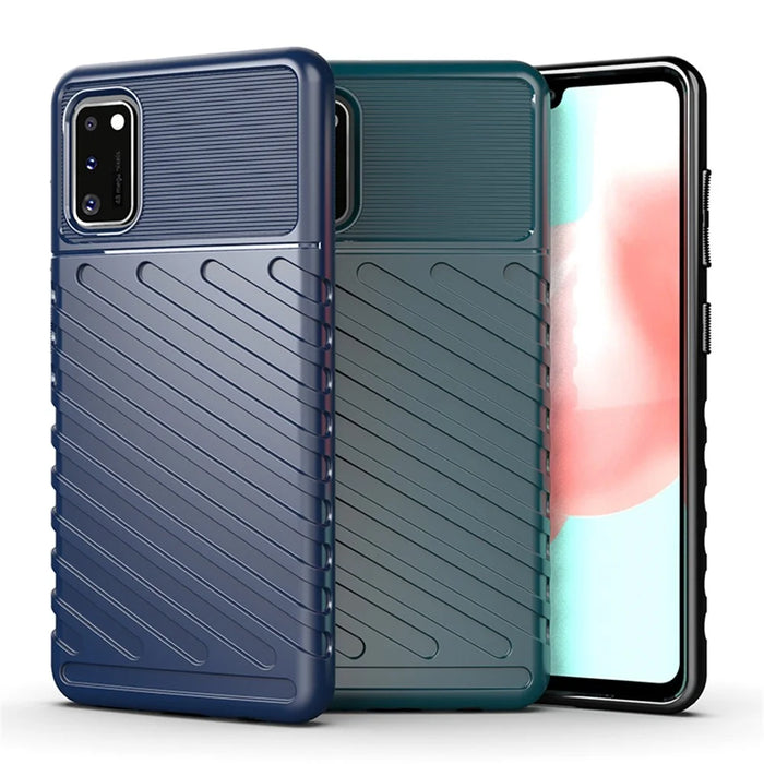 Thunder Series Twill Texture TPU Protection Case for Samsung Galaxy A41 (Global Version) - Black - 3