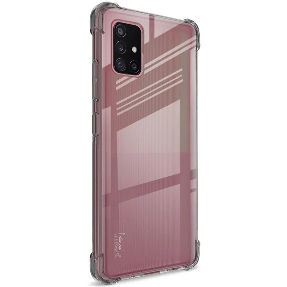 IMAK Silky Anti-drop TPU Soft Phone Case + Screen Film for Samsung Galaxy A51 5G SM-A516 - Grey - 3