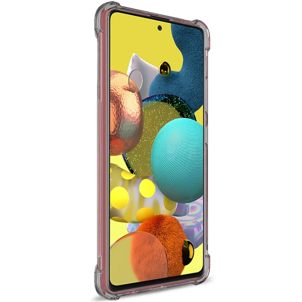 IMAK Silky Anti-drop TPU Soft Phone Case + Screen Film for Samsung Galaxy A51 5G SM-A516 - Grey - 4