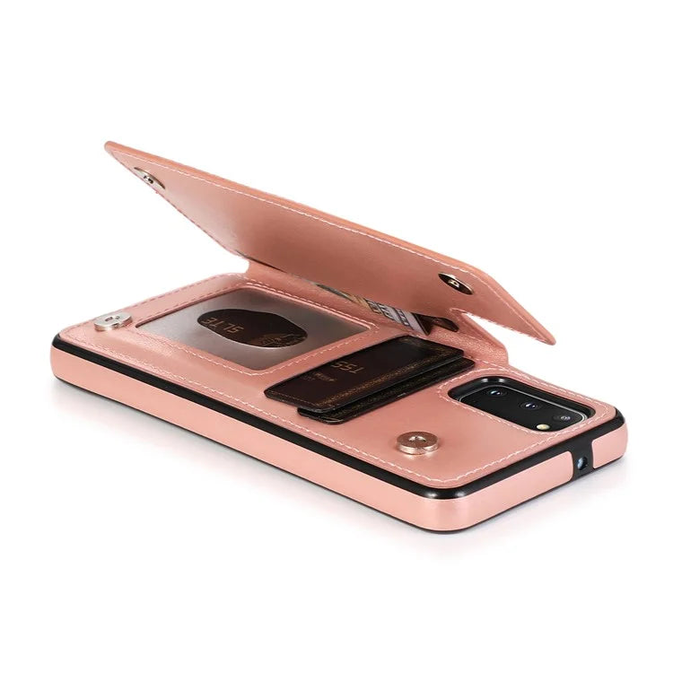 Imprint Mandala Flower PU Leather + TPU Phone Casing for Samsung Galaxy S20 4G/S20 5G - Rose Gold - 6