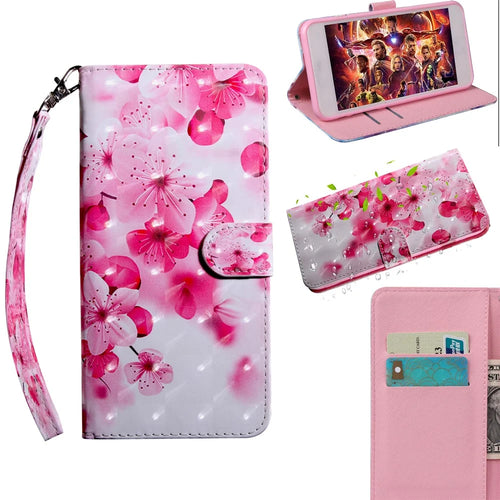 Light Spot Decor Pattern Printing Wallet Stand Leather Case with Strap for Samsung Galaxy A21s - Rose Flower - 1