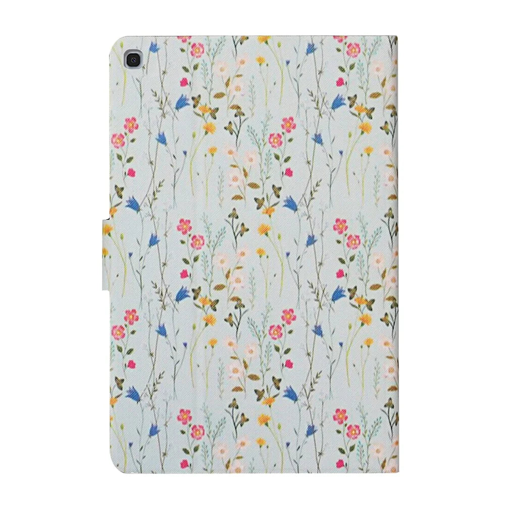 Flower Pattern Printing Card Holder Stand Tablet Cover for Samsung Galaxy Tab A 10.1 (2019) T510 - Red Flower - 3