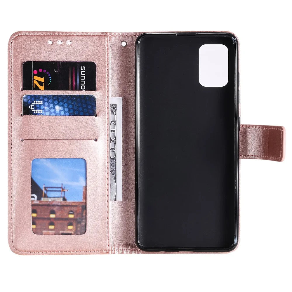 Imprinted Mandala Flower Wallet Leather Flip Case for Samsung Galaxy Note20/Note20 5G - Rose Gold - 7