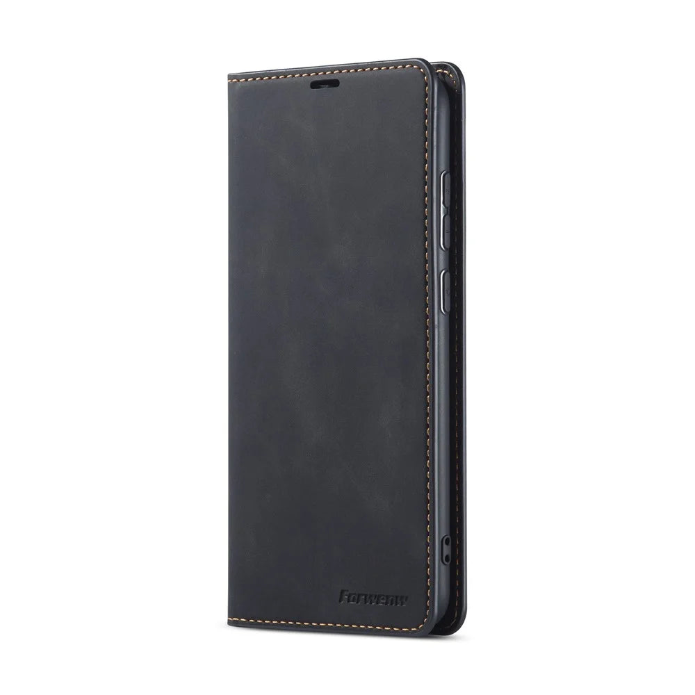 FORWENW Fantasy Series Auto-absorbed Leather Shell for Samsung Galaxy A11 (EU Version)/M11 - Black - 2