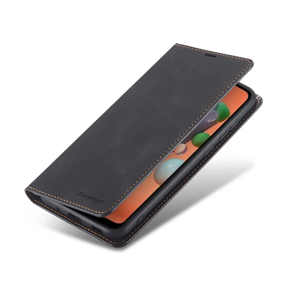 FORWENW Fantasy Series Auto-absorbed Leather Shell for Samsung Galaxy A11 (EU Version)/M11 - Black - 5