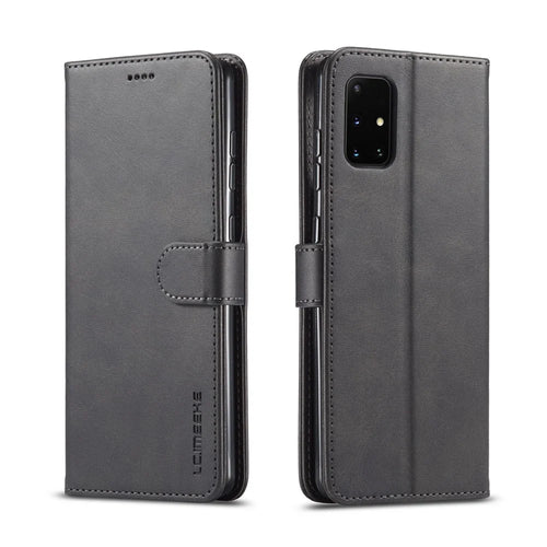 LC.IMEEKE Wallet Leather Shell for Samsung Galaxy A71 5G SM-A716 - Black - 1