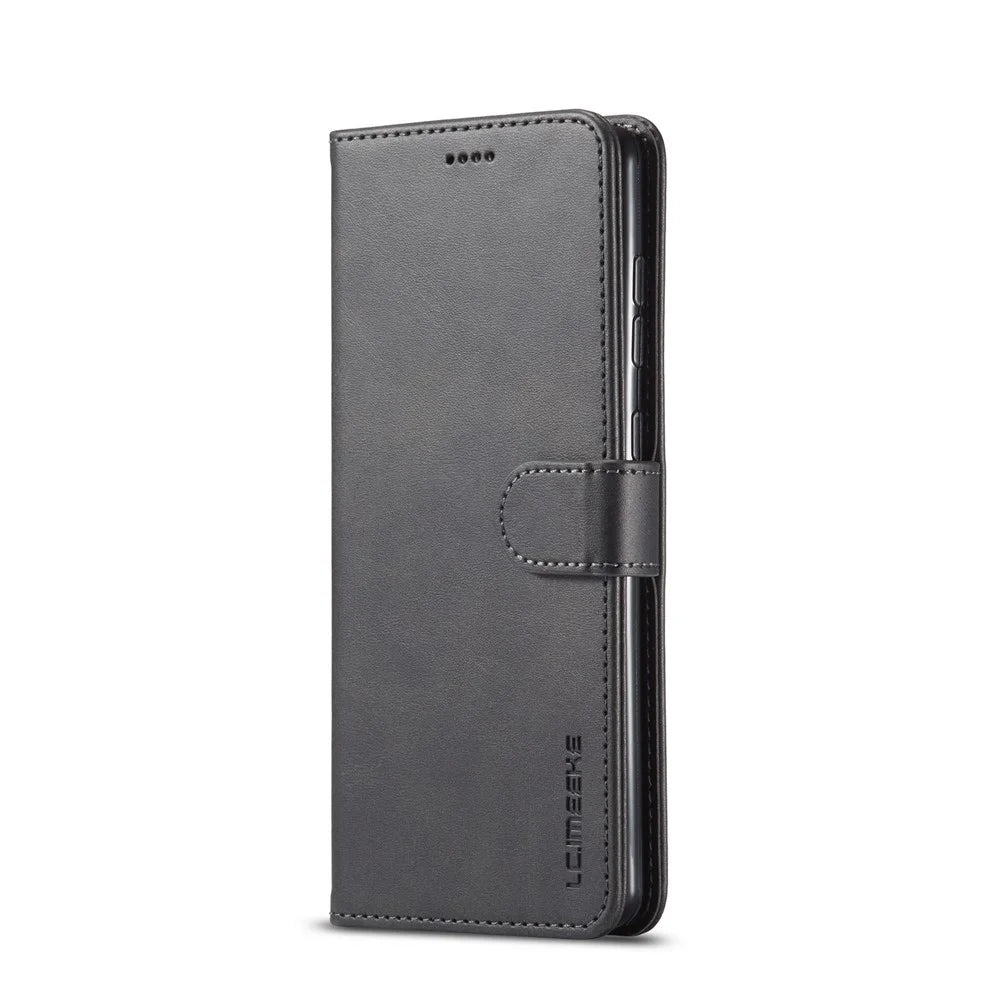 LC.IMEEKE Wallet Leather Shell for Samsung Galaxy A71 5G SM-A716 - Black - 2