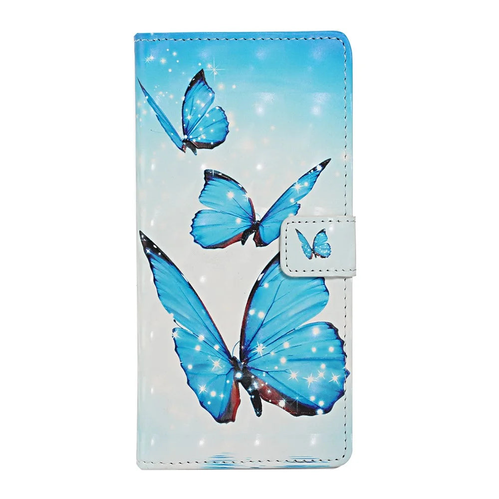 Light Spot Decor Pattern Printing Wallet Stand Leather Case for Samsung Galaxy A51 SM-A515 - Blue Butterflies - 2