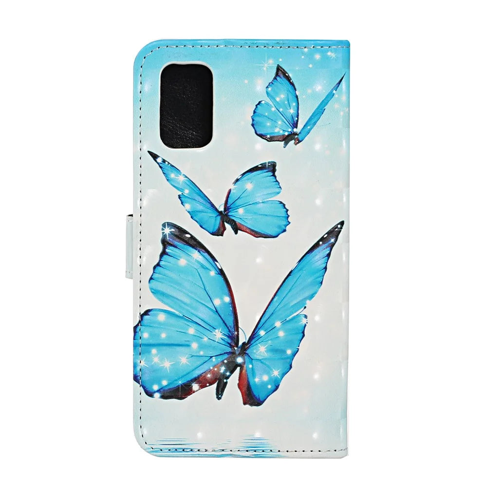 Light Spot Decor Pattern Printing Wallet Cover Stand Leather Case for Samsung Galaxy A41 (Global Version) - Butterfly - 3