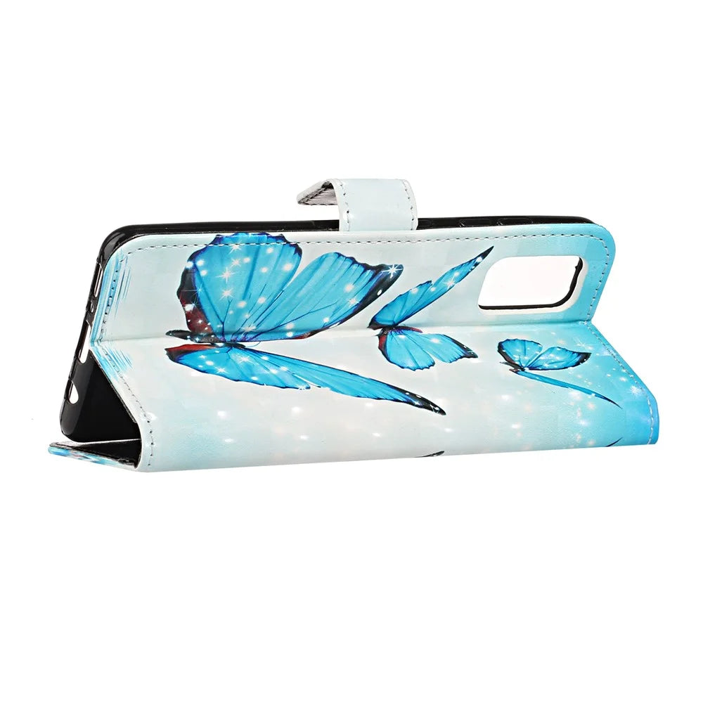 Light Spot Decor Pattern Printing Wallet Cover Stand Leather Case for Samsung Galaxy A41 (Global Version) - Butterfly - 5