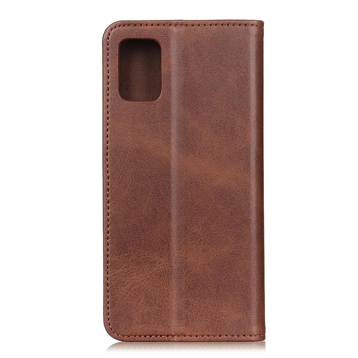 Auto-absorbed Split Leather Wallet Phone Cover for Samsung Galaxy Note20 Ultra/Note20 Ultra 5G - Dark Brown - 3