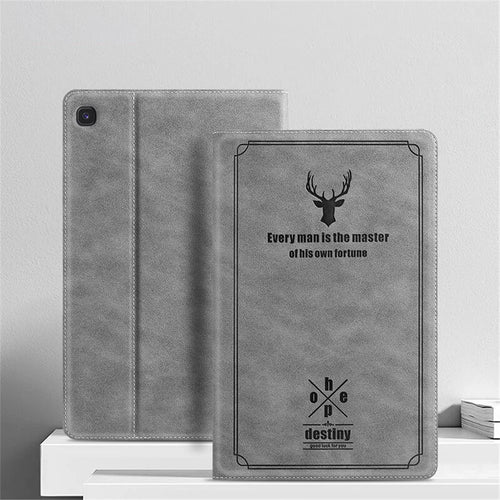 Ultra-thin Deer Pattern PU Leather + PC Tablet Protective Cover for Samsung Galaxy Tab S6 Lite (2020) P610 P615 / (2022) / (2024) - Grey - 1
