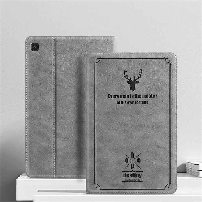 Ultra-thin Deer Pattern PU Leather + PC Tablet Protective Cover for Samsung Galaxy Tab S6 Lite (2020) P610 P615 / (2022) / (2024) - Grey - 1