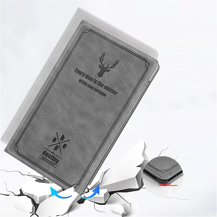Ultra-thin Deer Pattern PU Leather + PC Tablet Protective Cover for Samsung Galaxy Tab S6 Lite (2020) P610 P615 / (2022) / (2024) - Grey - 6