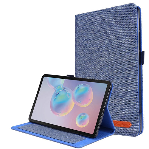 Cloth Texture Card Slots Stand Leather Protective Cover for Samsung Galaxy Tab A 8.4 (2020) T307 - Blue - 1