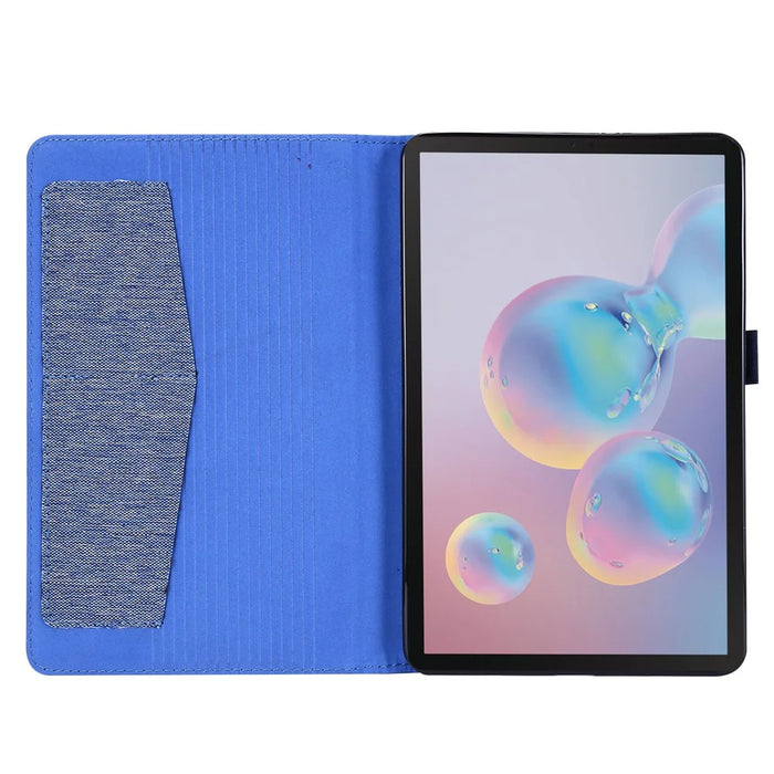 Cloth Texture Card Slots Stand Leather Protective Cover for Samsung Galaxy Tab A 8.4 (2020) T307 - Blue - 2