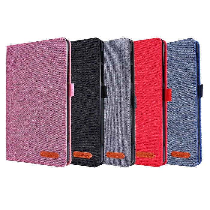 Cloth Texture Card Slots Stand Leather Protective Cover for Samsung Galaxy Tab A 8.4 (2020) T307 - Blue - 6