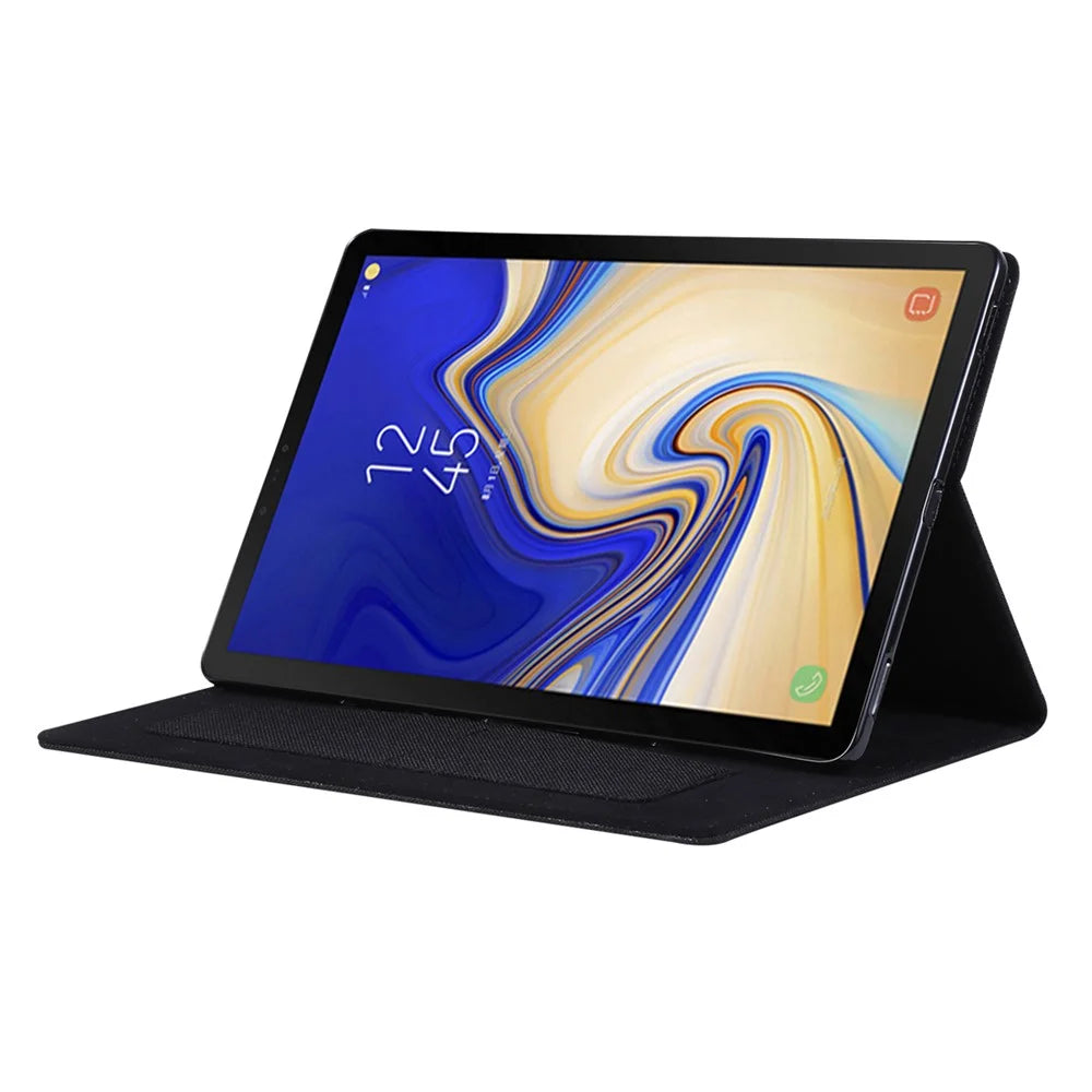 Cloth Texture Card Slots Stand Leather Case for Samsung Galaxy Tab S5e SM-T720 - Black - 5
