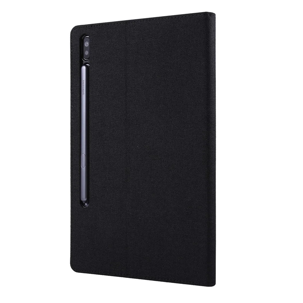 Cloth Texture Card Slots Stand Leather Case for Samsung Galaxy Tab S6 SM-T860/T865 - Black - 3