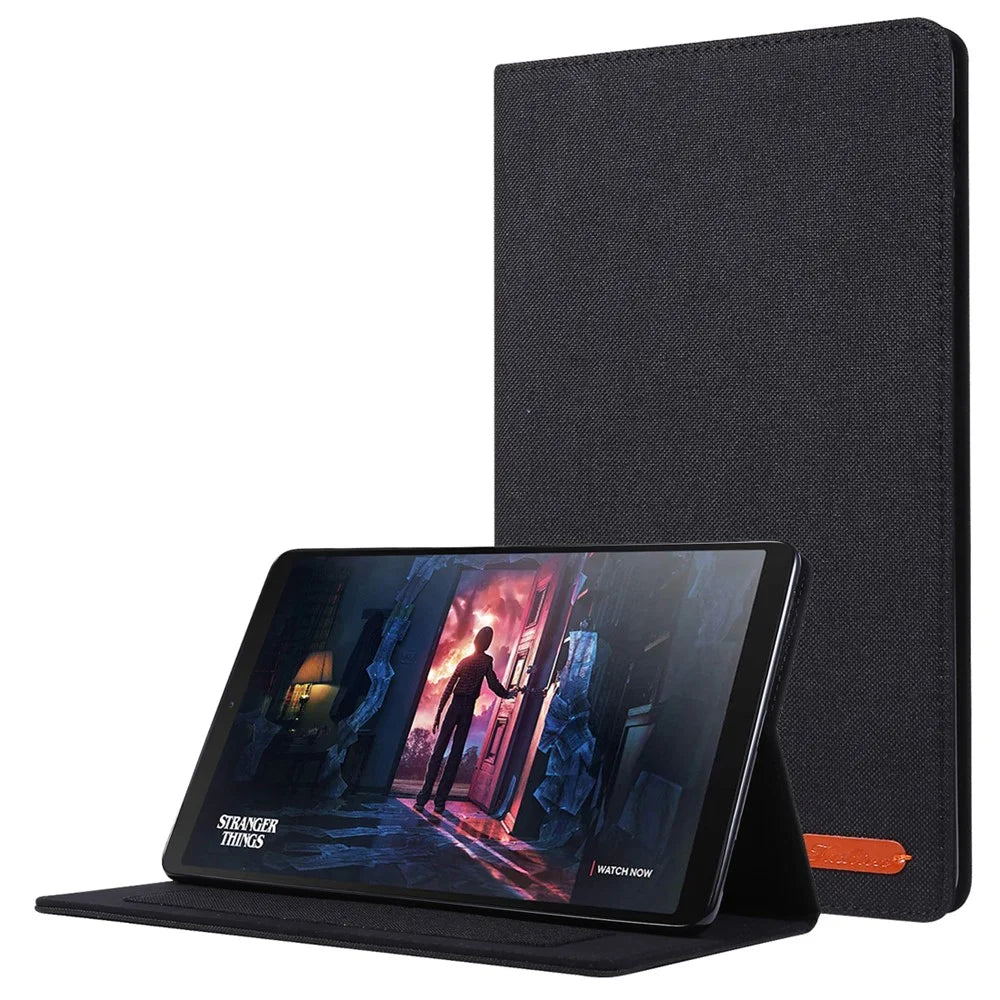 Cloth Texture Card Slots Stand Leather Cover for Samsung Galaxy Tab A 10.1 (2019) T510/T515 - Black - 1