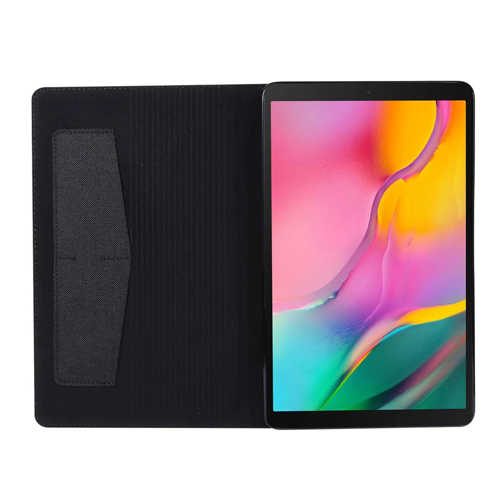 Cloth Texture Card Slots Stand Leather Cover for Samsung Galaxy Tab A 10.1 (2019) T510/T515 - Black - 4