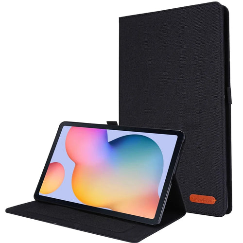 Cloth Texture Card Slots Stand Leather Protective Shell for Samsung Galaxy Tab S6 Lite (2020) / (2022) / (2024) - Black - 1