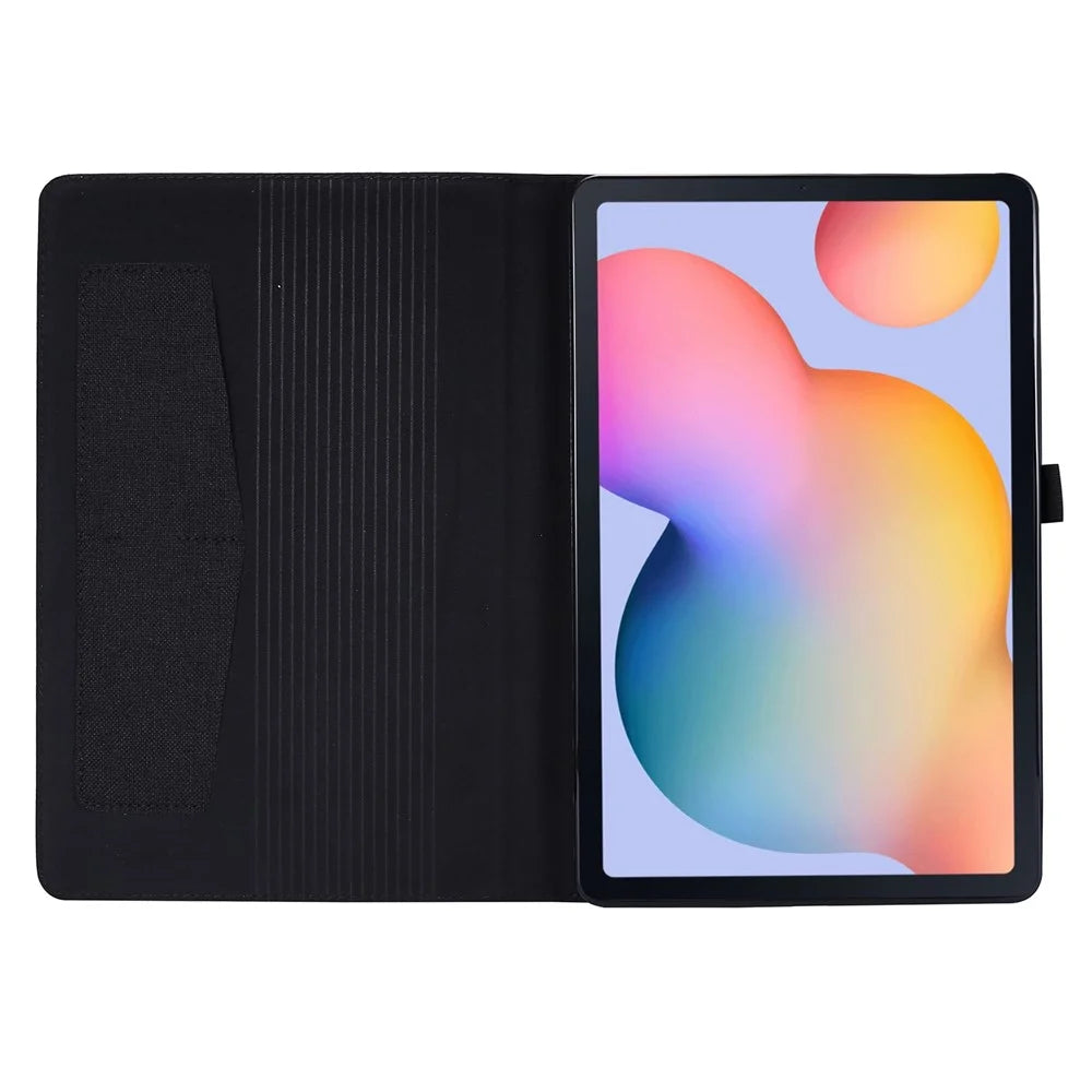 Cloth Texture Card Slots Stand Leather Protective Shell for Samsung Galaxy Tab S6 Lite (2020) / (2022) / (2024) - Black - 2