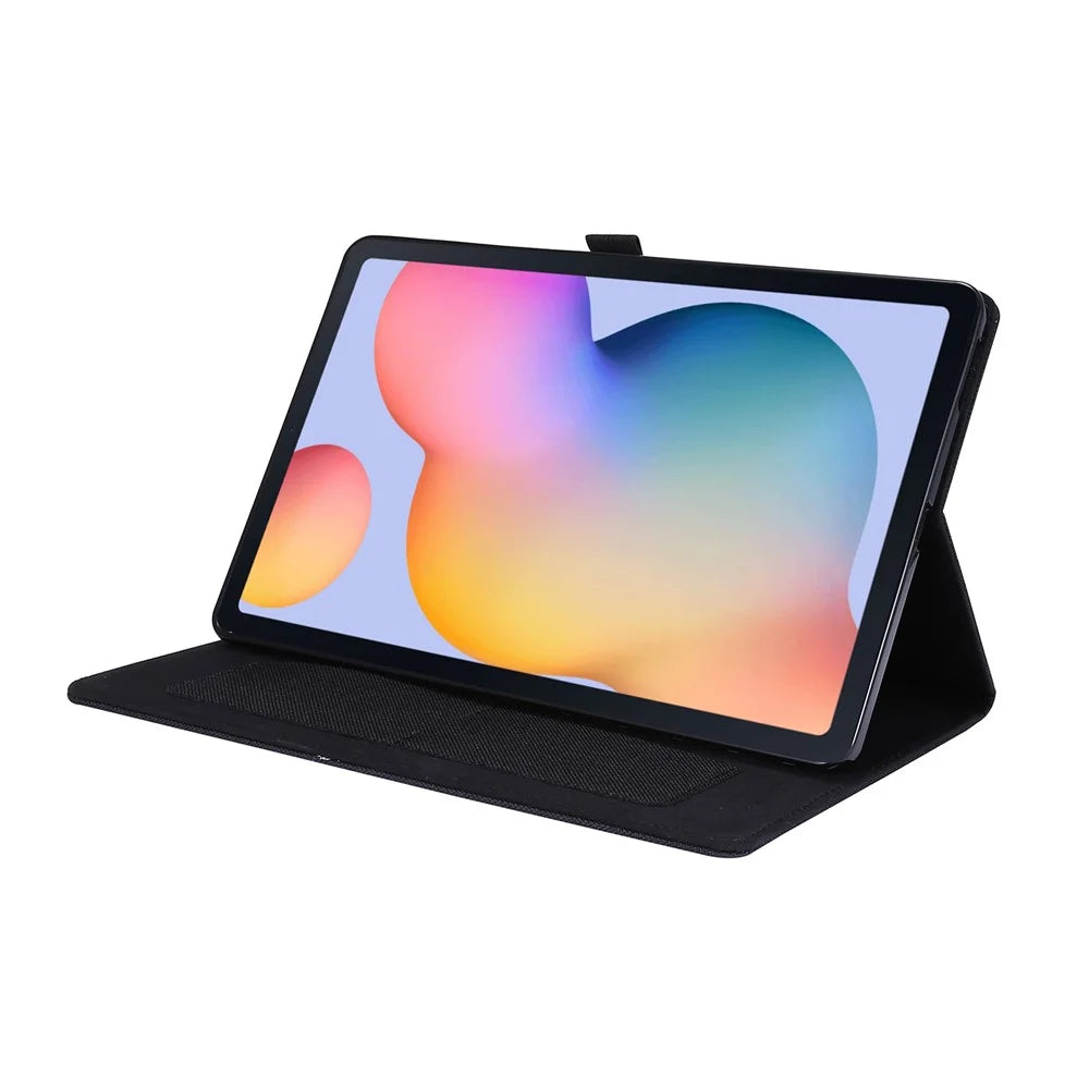 Cloth Texture Card Slots Stand Leather Protective Shell for Samsung Galaxy Tab S6 Lite (2020) / (2022) / (2024) - Black - 5