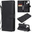 For Samsung Galaxy A21s Case Solid Color Leather Mobile Cover Wallet Stand with Strap - Black - 1