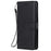 For Samsung Galaxy A21s Case Solid Color Leather Mobile Cover Wallet Stand with Strap - Black - 2