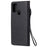 For Samsung Galaxy A21s Case Solid Color Leather Mobile Cover Wallet Stand with Strap - Black - 3