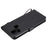 For Samsung Galaxy A21s Case Solid Color Leather Mobile Cover Wallet Stand with Strap - Black - 6