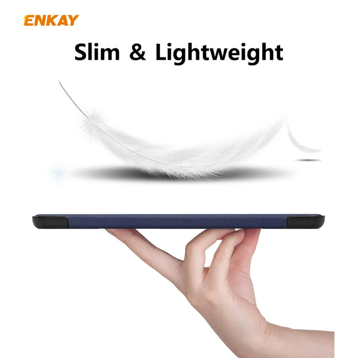 ENKAY Tri-fold Stand PU Leather Smart Tablet Case for Samsung Galaxy Tab S6 Lite (2020) P610 P615 / (2022) / (2024) - Dark Blue - 6
