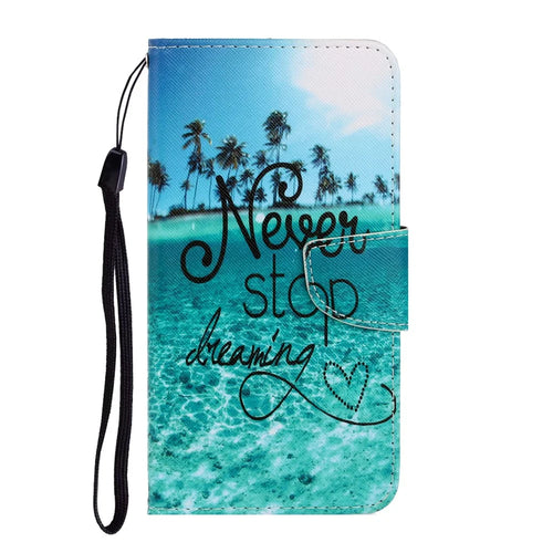 Pattern Printing Flip Leather Wallet Phone Cover for Samsung Galaxy A21s - Never Stop Dreaming - 1