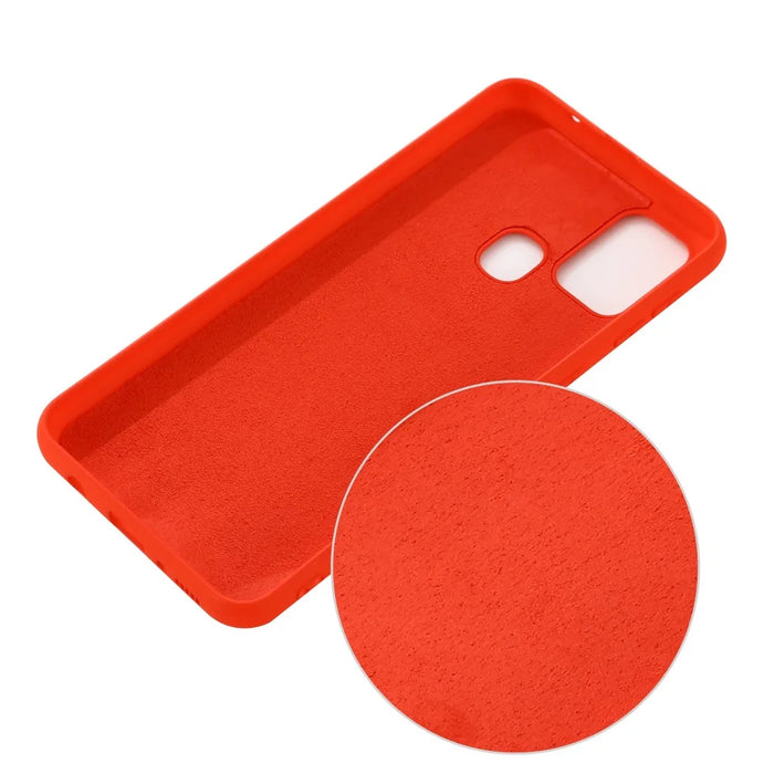 Liquid Silicone Shell Phone Case for Samsung Galaxy A21s Close-Fitting Phone Accessory - Red - 3