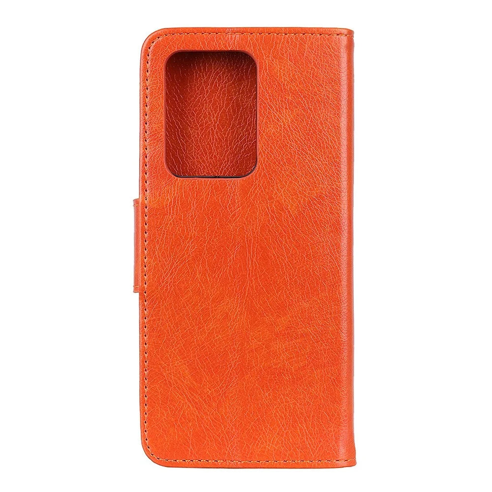 Nappa Texture Split Leather Shell Wallet Case for Samsung Galaxy Note20 Ultra/20 Ultra 5G - Orange - 3