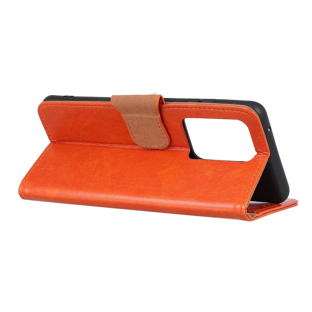 Nappa Texture Split Leather Shell Wallet Case for Samsung Galaxy Note20 Ultra/20 Ultra 5G - Orange - 4