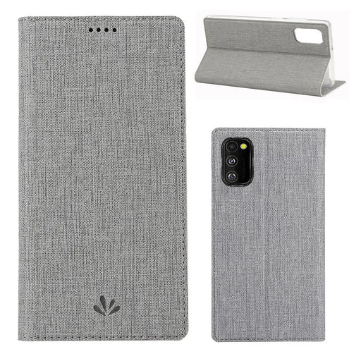 VILI DMX Card Holder Leather Stand Shell Phone Cover for Samsung Galaxy A41 (Global Version) - Grey - 1