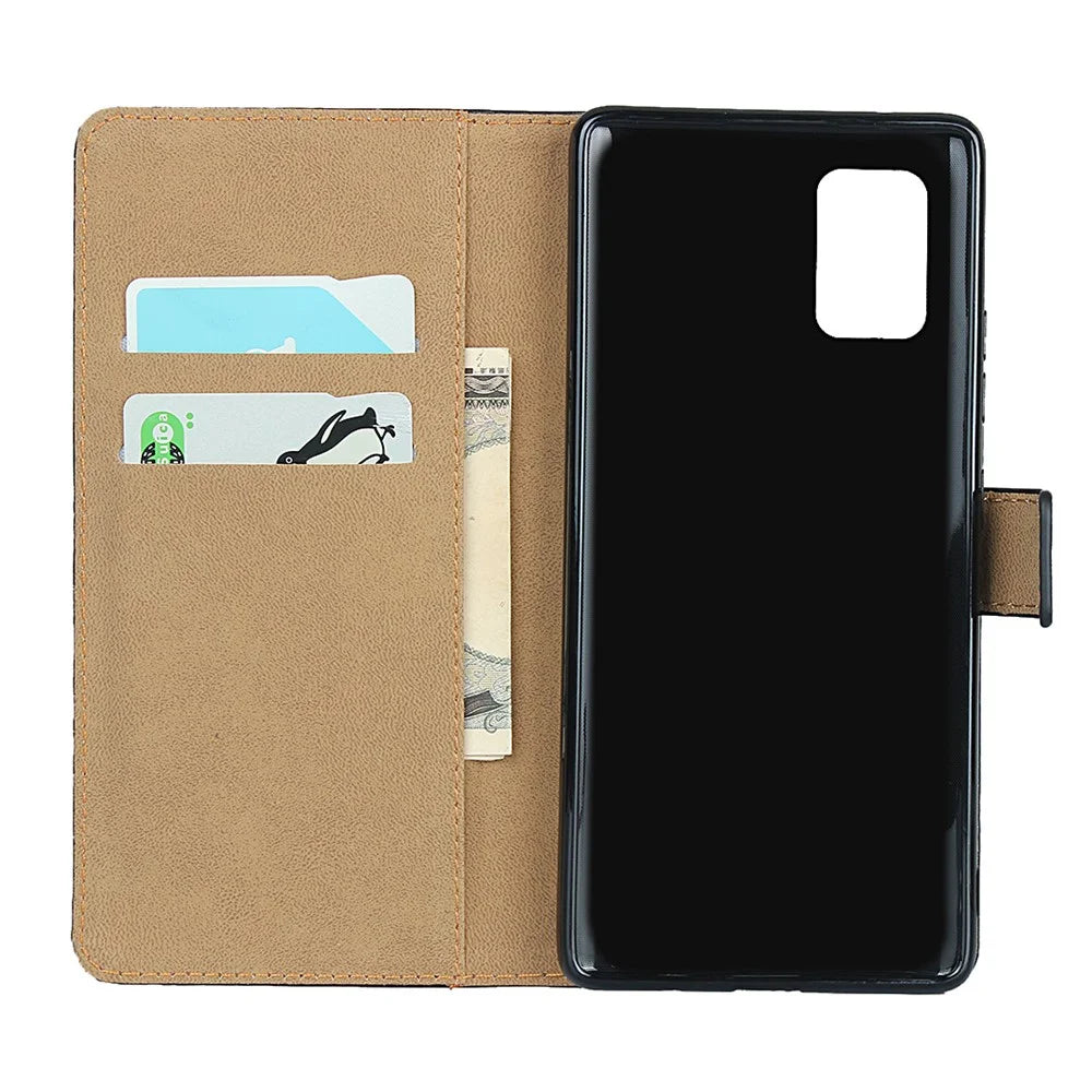 Genuine Leather Stand Wallet Protection Case for Samsung Galaxy A51 5G SM-A516 - 5