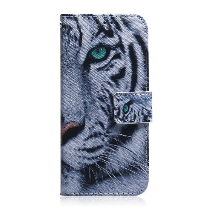 Pattern Printing PU Leather Wallet Phone Case for Samsung Galaxy A21s - Tiger - 2