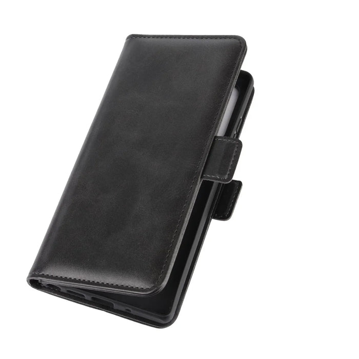 Magnet Adsorption Leather Wallet Stand Phone Case for Samsung Galaxy Note20 / Note20 5G - Black - 3