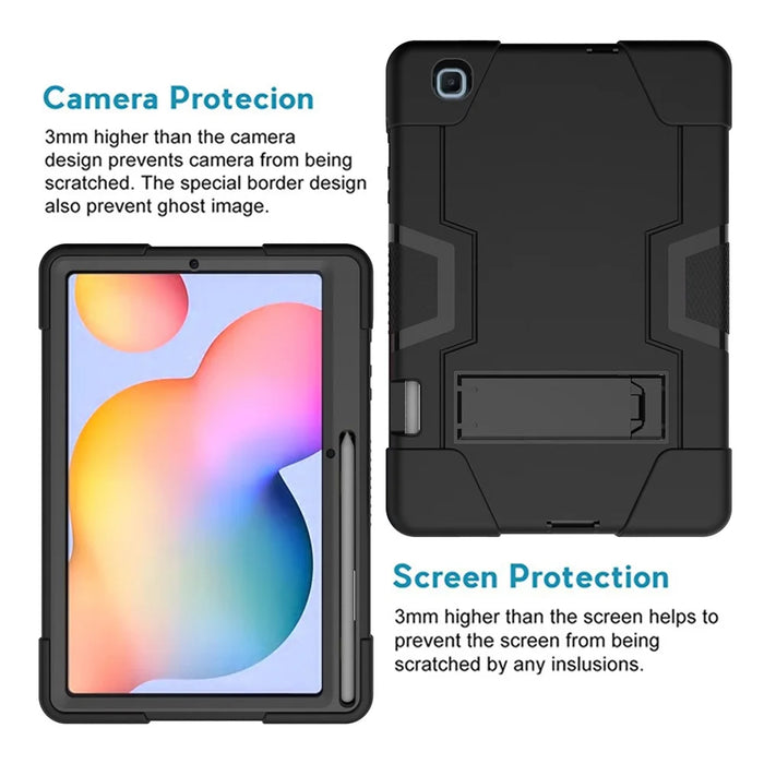 For Samsung Galaxy Tab S6 Lite (2020) / (2022) / (2024) PC TPU Hybrid Tablet Case with Kickstand - Black - 2