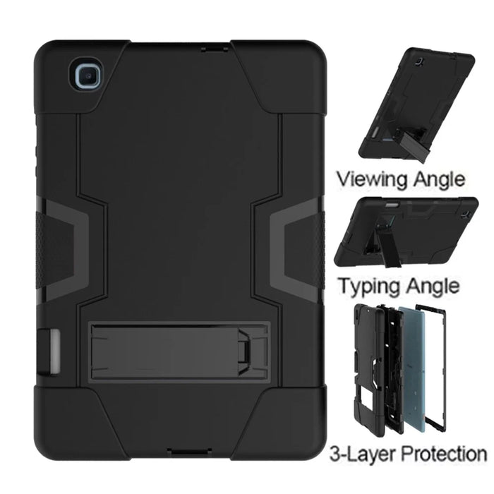 For Samsung Galaxy Tab S6 Lite (2020) / (2022) / (2024) PC TPU Hybrid Tablet Case with Kickstand - Black - 6