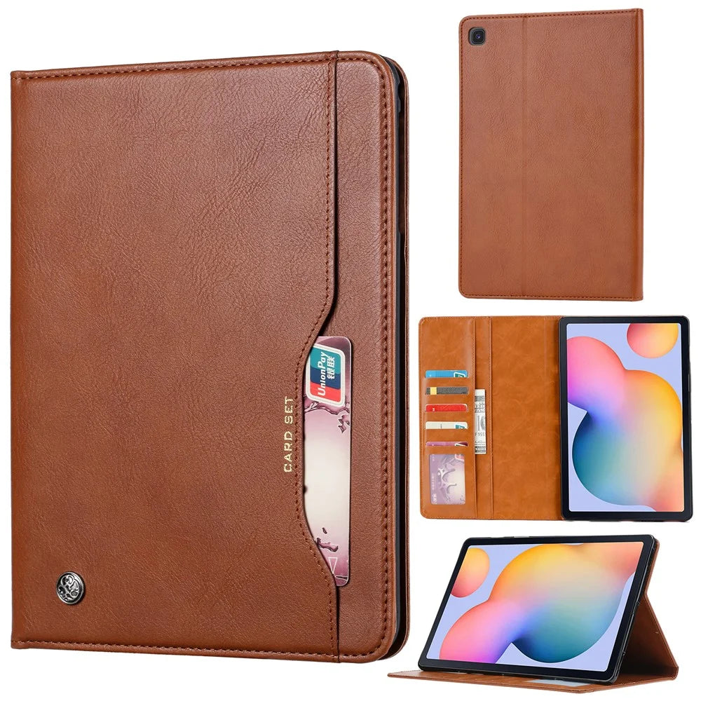 Auto-absorbed Case PU Leather Shell for Samsung Galaxy Tab S6 Lite (2020) P610 P615 / (2022) / (2024) - Brown - 1