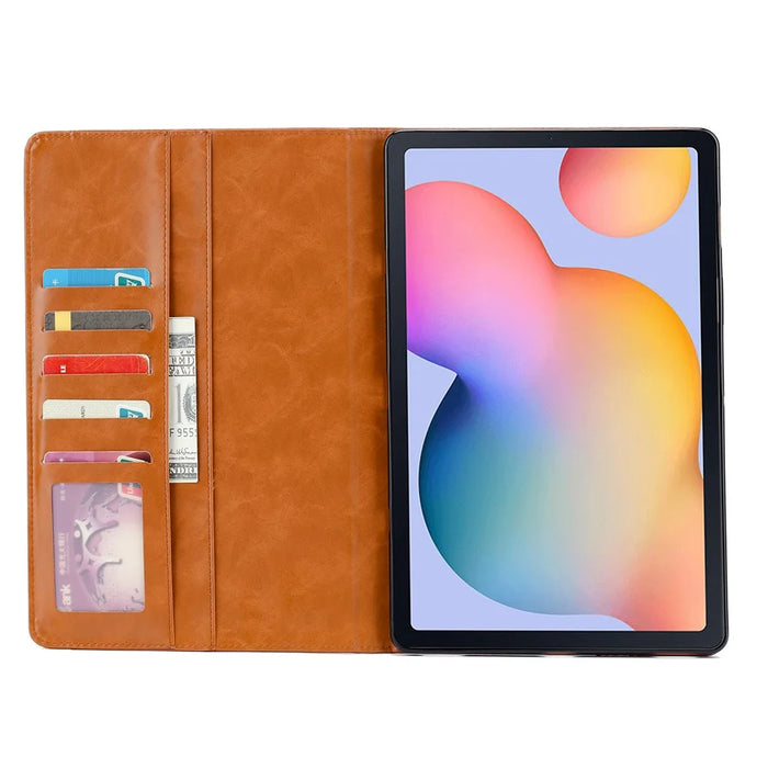 Auto-absorbed Case PU Leather Shell for Samsung Galaxy Tab S6 Lite (2020) P610 P615 / (2022) / (2024) - Brown - 6