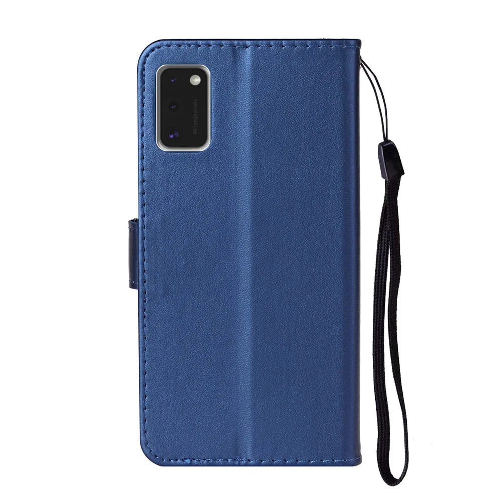 Wallet Leather Stand Phone Protective Case for Samsung Galaxy A41 (Global Version) - Blue - 4